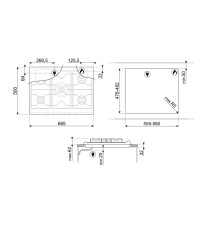 Smeg  SE70SGH-5 Piano Cottura a gas: 5 Fuochi | 70 cm | Acciaio Inox