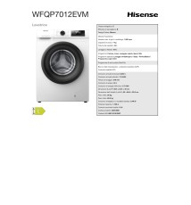 Hisense WFQP7012EVM Lavatrice carica frontale: 7Kg | Classe C | 15 Programmi  | 1200 Rpm