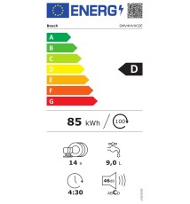 Bosch SMV4HVX02E Serie 4 Lavastoviglie a incasso scomparsa totale: 14 Coperti | 6 Programmi | 3 Cesti | Classe D | 3 Cesti