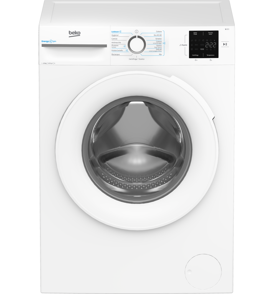 Beko BMWU31021W Lavatrice carica frontale: 10Kg | Classe A | Programmi 15 | 1200 Rpm | EnergySpin