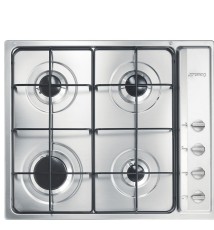 Smeg S64S Piano Cottura a gas: 4 Fuochi | 585x500x30 mm | Inox