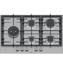 Bosch Serie 6 PCS7A5I90 Piano Cottura a gas: 5 Fuochi | 75 cm | Inox | Griglie in Ghisa