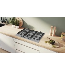 Bosch Serie 6 PCS7A5I90 Piano Cottura a gas: 5 Fuochi | 75 cm | Inox | Griglie in Ghisa