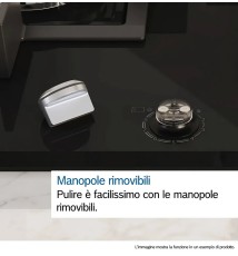 Bosch Serie 6 PCS7A5I90 Piano Cottura a gas: 5 Fuochi | 75 cm | Inox | Griglie in Ghisa