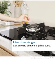 Bosch Serie 6 PCS7A5I90 Piano Cottura a gas: 5 Fuochi | 75 cm | Inox | Griglie in Ghisa