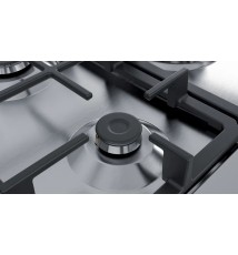 Bosch Serie 4 PGQ7B5B90 Piano Cottura a gas: 5 Fuochi | 75 cm | Inox | Griglie in Ghisa