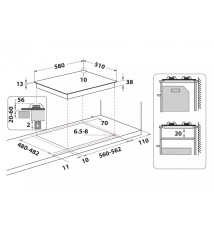 Indesit TH 642 /I (AV) Piano Cottura a gas: 4 Fuochi | 60 cm | Avena