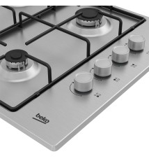 Beko HIGG 641C3 SX Piano Cottura a gas: 4 Fuochi | 60 cm | Inox |