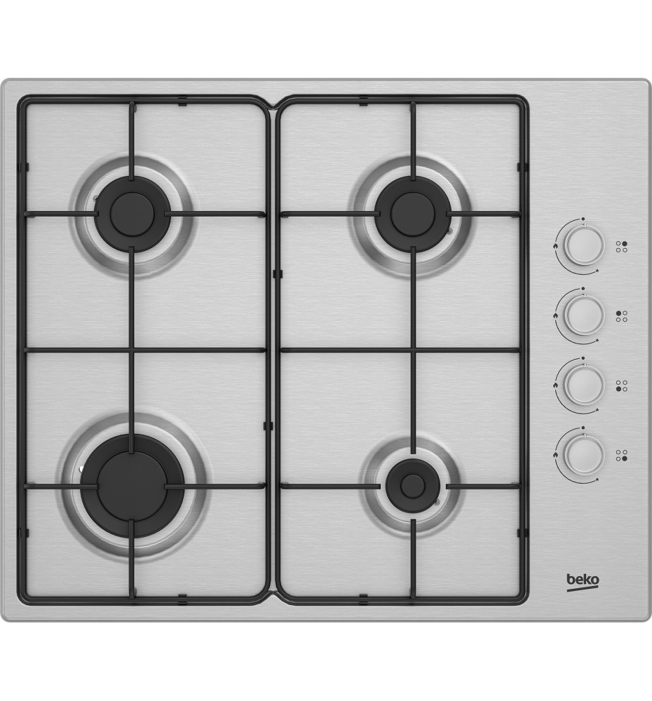 Beko HIGG 641C3 SX Piano Cottura a gas: 4 Fuochi | 60 cm | Inox |