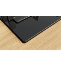 Bosch Serie 4 PNP6B6K40 Piano Cottura a gas: 4 Fuochi | 60 cm | Vetro Nero | Griglie in Ghisa