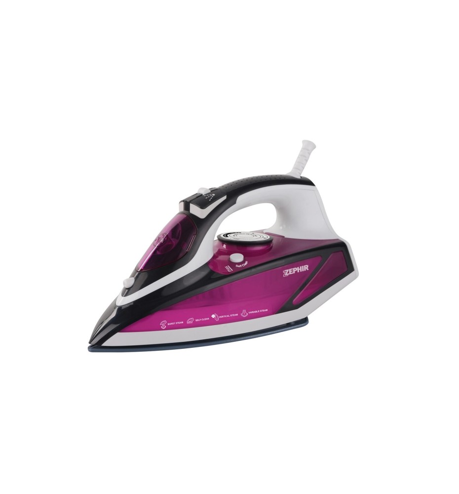 Zephir ZHF392 Ferro da Stiro a Secco e a Vapore 2200 W Viola, Bianco