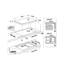 Whirlpool - WL B2977 NE Piano Cottura a induzione: 4 Piastre | 770x54x510 mm | Flexicook