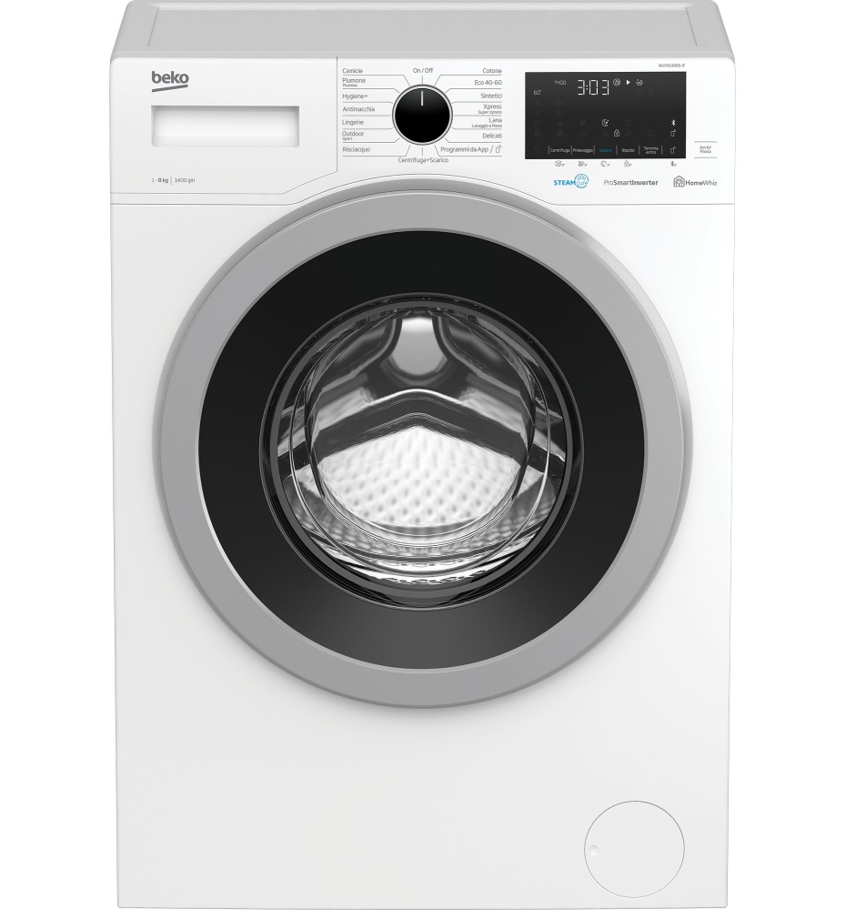 Beko WUY81436SI-IT Lavatrice carica frontale: 8Kg | Classe C | Vapore | 1400 Rpm |