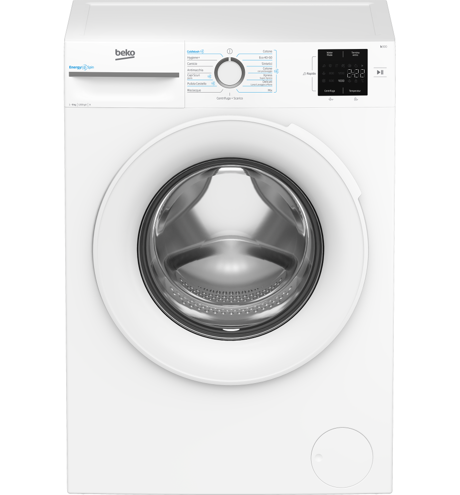 Beko BMWU3921W Lavatrice carica frontale: 9Kg | Classe A | Programmi 15 | 1200 Rpm | EnergySpin