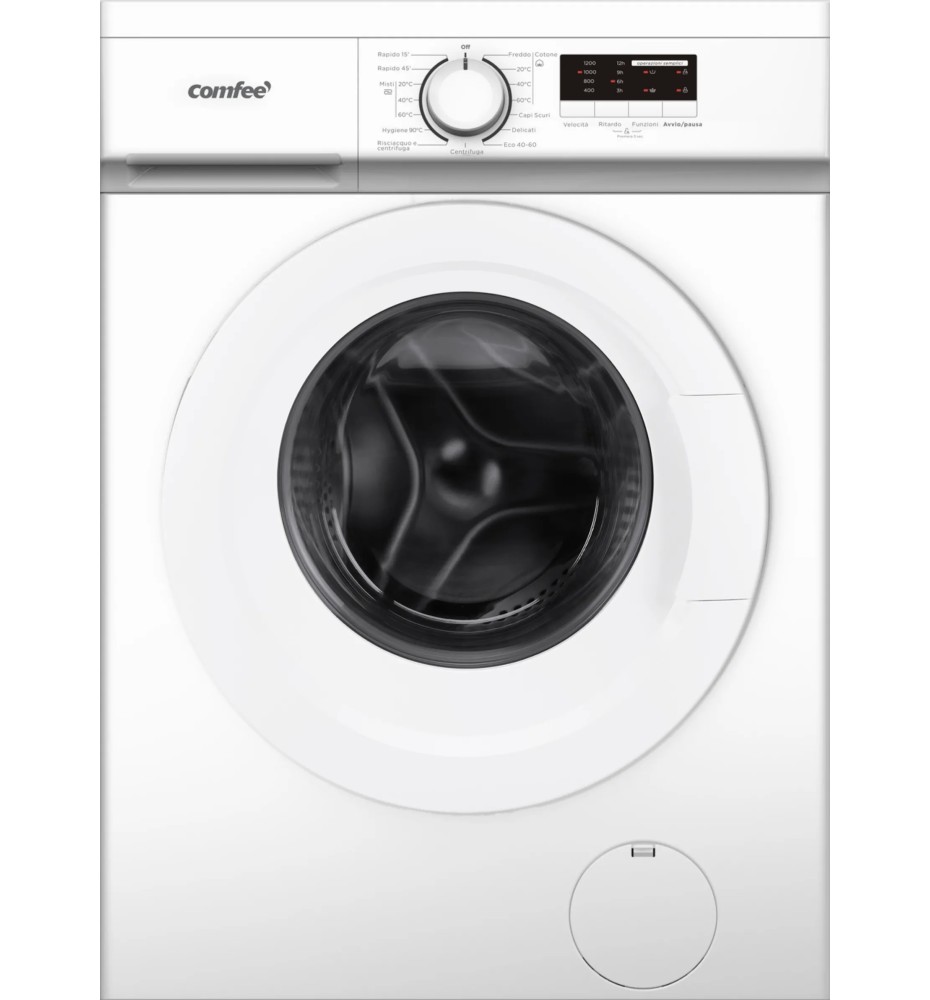 Comfee' CFE10W60/W-IT Lavatrice carica frontale: 6Kg | Classe D| 1000 Rpm