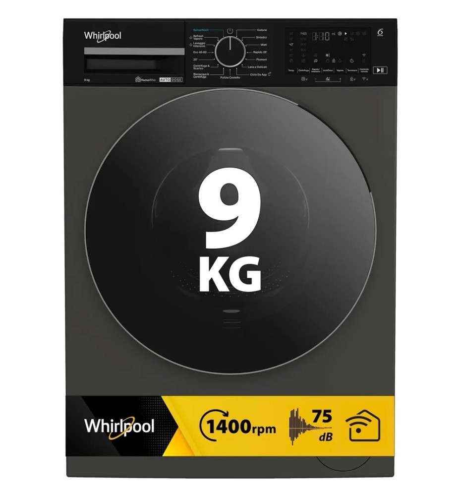 Whirlpool WPM 911G ADS IT Lavatrice carica frontale: 9Kg | Classe A | 26 Programmi