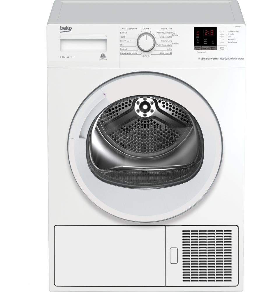 Beko DRX832WI Asciugatrice a pompa di calore: 8 kg | Classe A+++ | 15 Programmi | Motore ProSmart Inverter