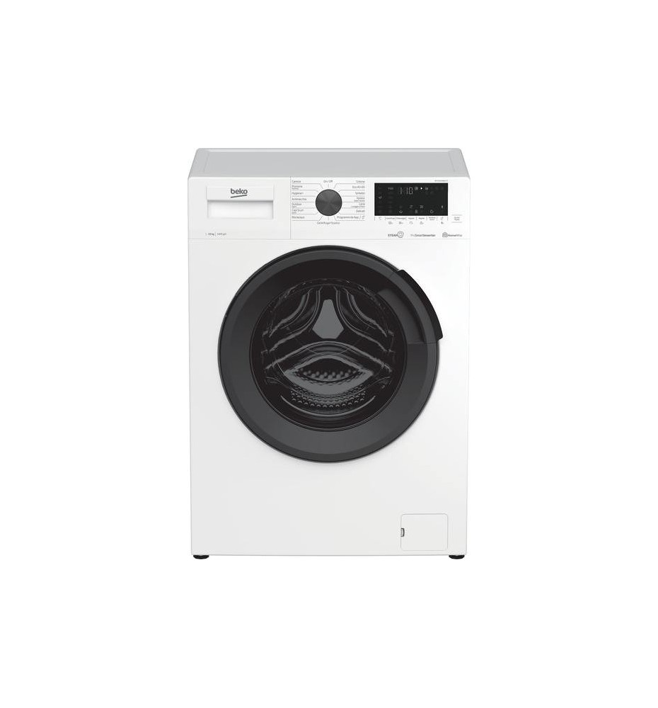 Beko WTX101486AI-IT Lavatrice carica frontale: 10 Kg | Classe A | 15 Programmi | 1400  Rpm |Vapore