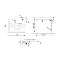 Smeg SR764PO Piano Cottura a gas: 4 Fuochi | 60 cm | Panna